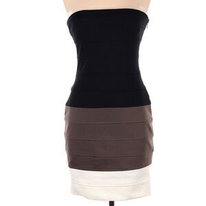 Vintage Cache Strapless Bodycon Bandage Cocktail Party Fitted Dress Size 6 S